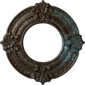 9" x 4-1/8" x 5/8" Benson Ceiling Medallion, Bronze Blue Patina