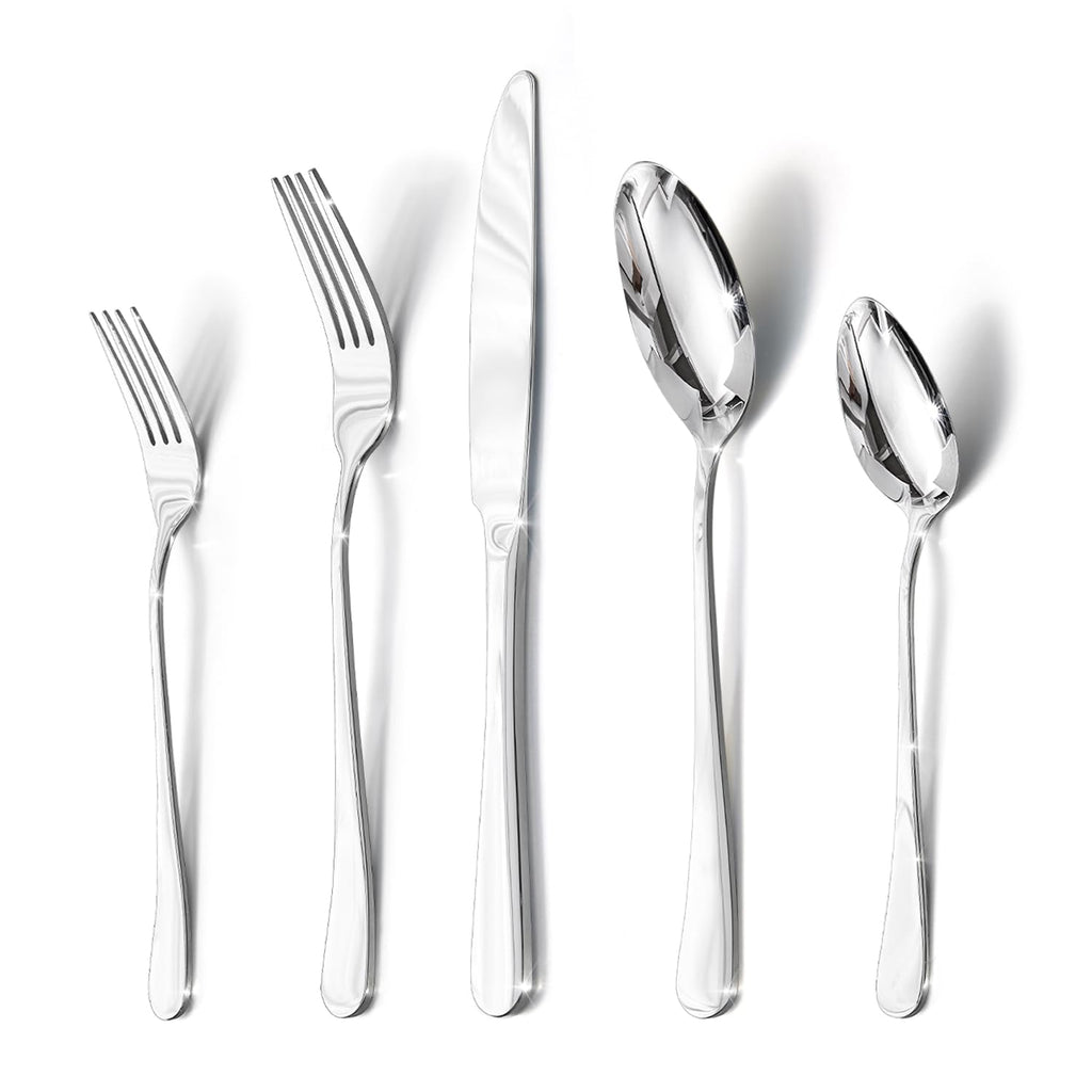 60PCS Silverware Set Service for 12, Premium Stainless Steel Flatware Set Mirror Polished, Modern Kitchen Cutlery Set