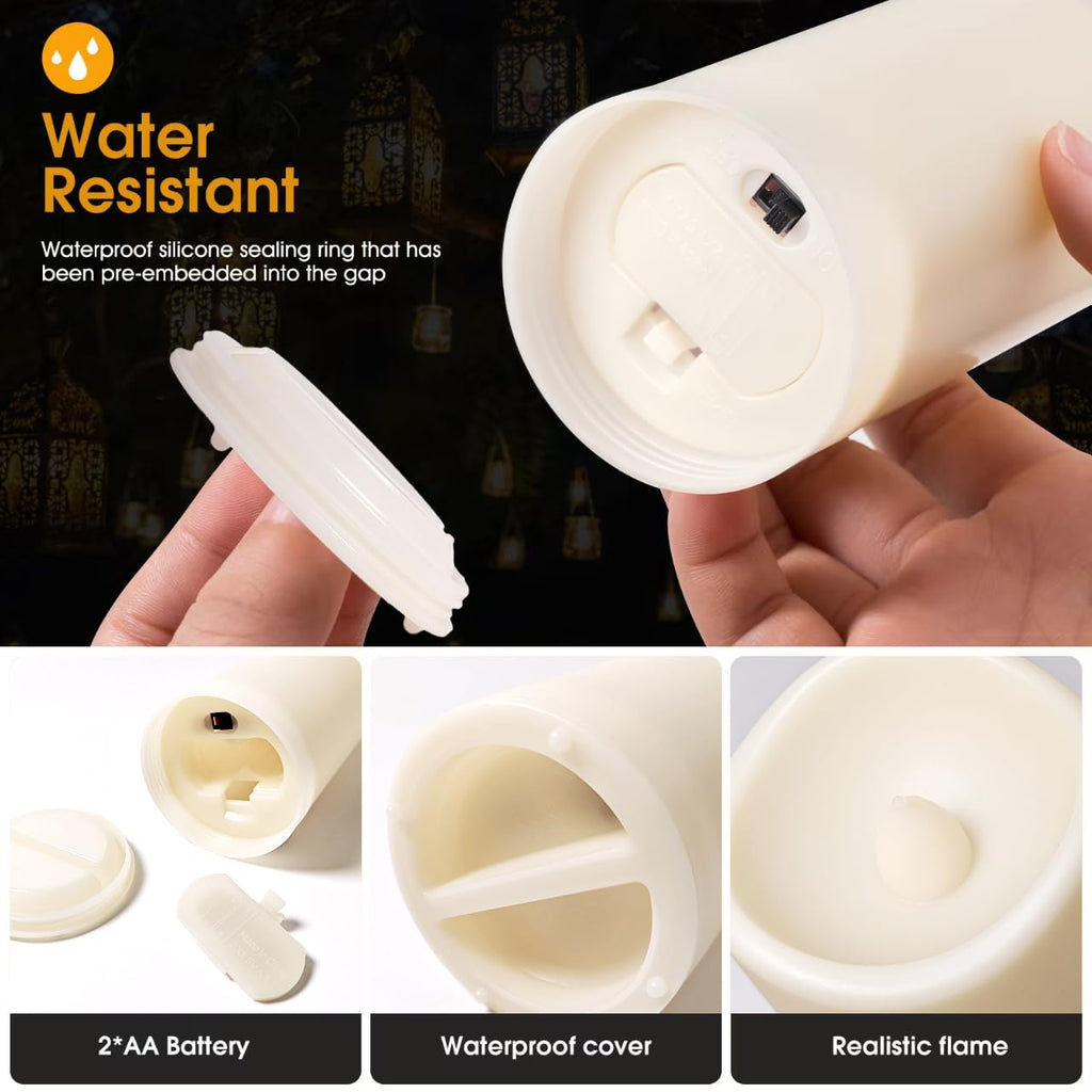 48 Pack Flameless Candles with Remote & 24H Timer - Waterproof Battery Operated Decorative Candles, 3 Sizes(4" 5" 6"