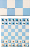 Play Blue Chess Set - Wooden Pieces & Foldable Chess Board
