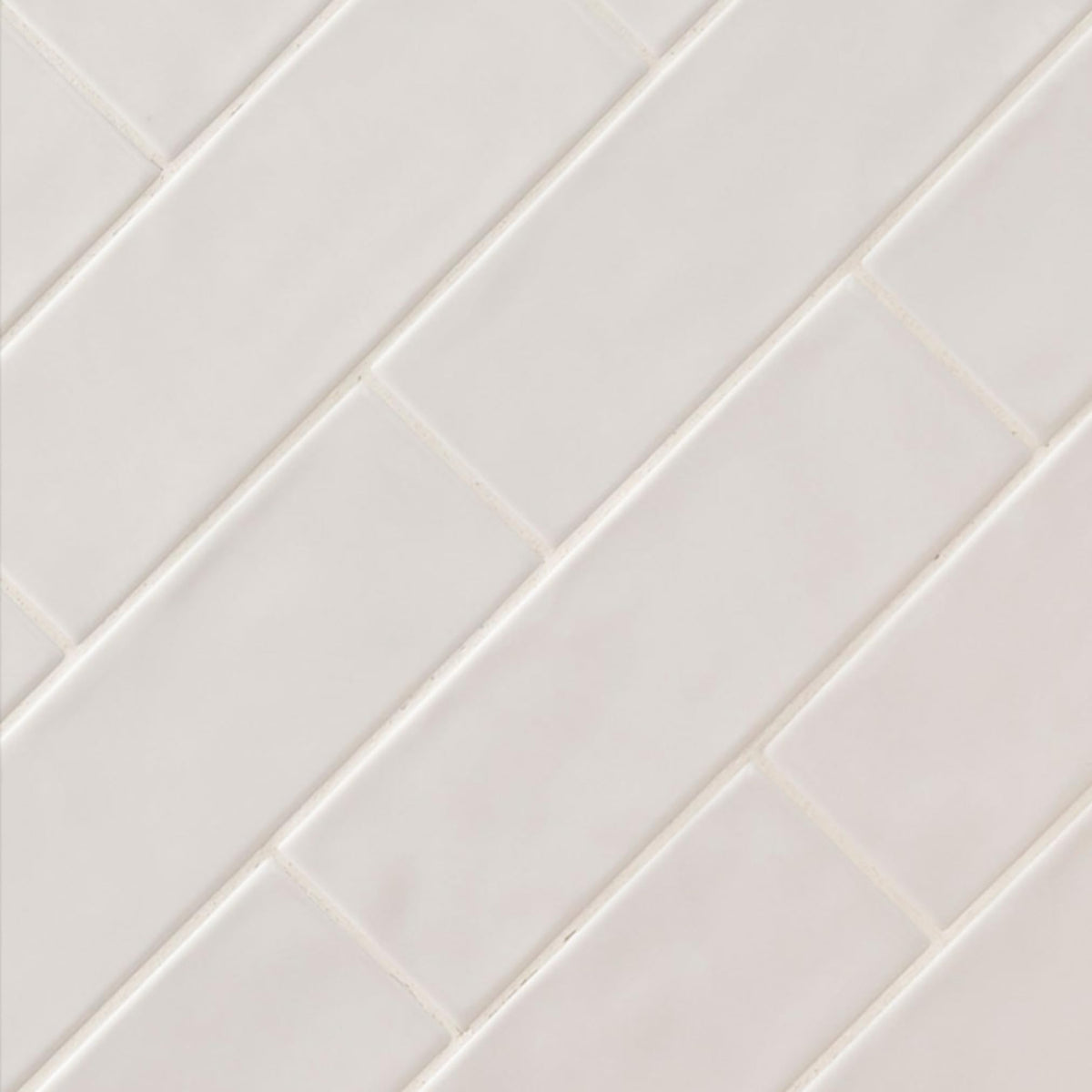 White Glossy Ceramic 4x12 Subway Wall Tile, 1 Piece