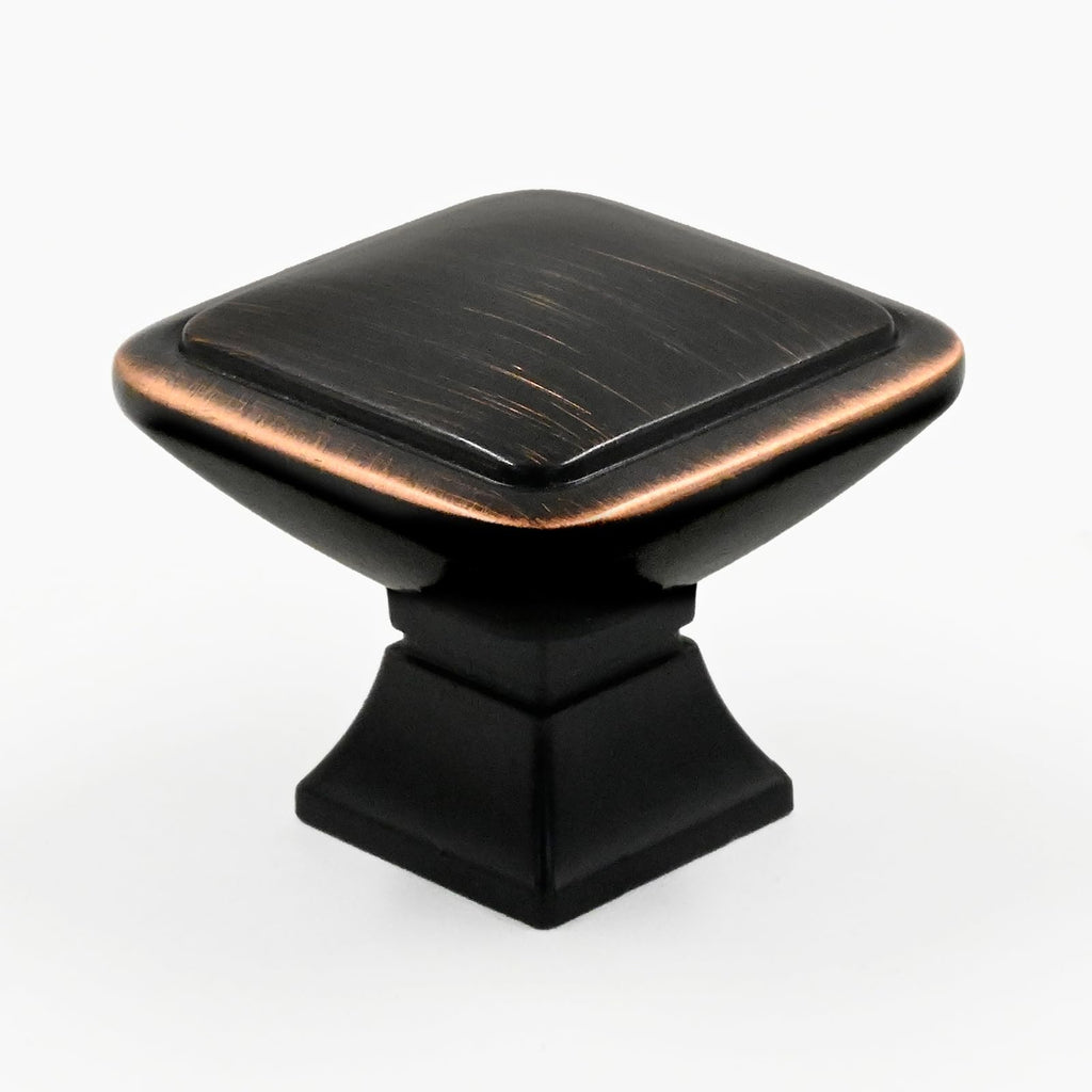 6 Pack Oil Rubbed Bronze Cabinet Knobs,Solid Square Drawer Pulls