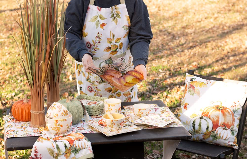 Ceramic Bowl and Spreader Set Fall Thanksgiving Serving Set, 14-Ounce, Pumpkin Love