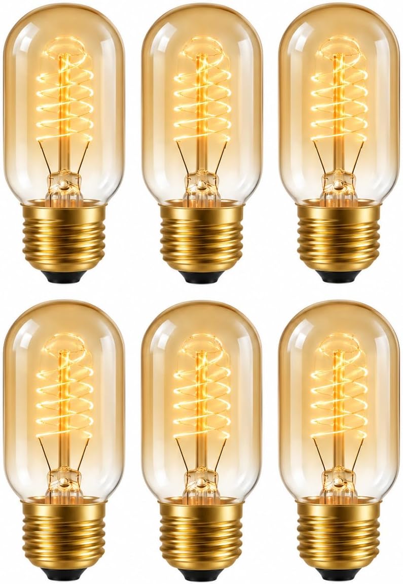 Edison Light Bulbs 40 Watt Dimmable T45 Vintage Warm Bulbs