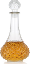Glass Decanter with Airtight Stopper, 800ML/27OZ Liquor Decanter Bottle for Wine, Whiskey, Brandy, Vodka (Long Neck)