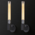 Black Wall Sconces Set of 2, Modern Bathroom Vanity Lights with Glass Shades - Industrial Vintage Wall Lamps for Mirror, Bedroom, Living Room, Hallway