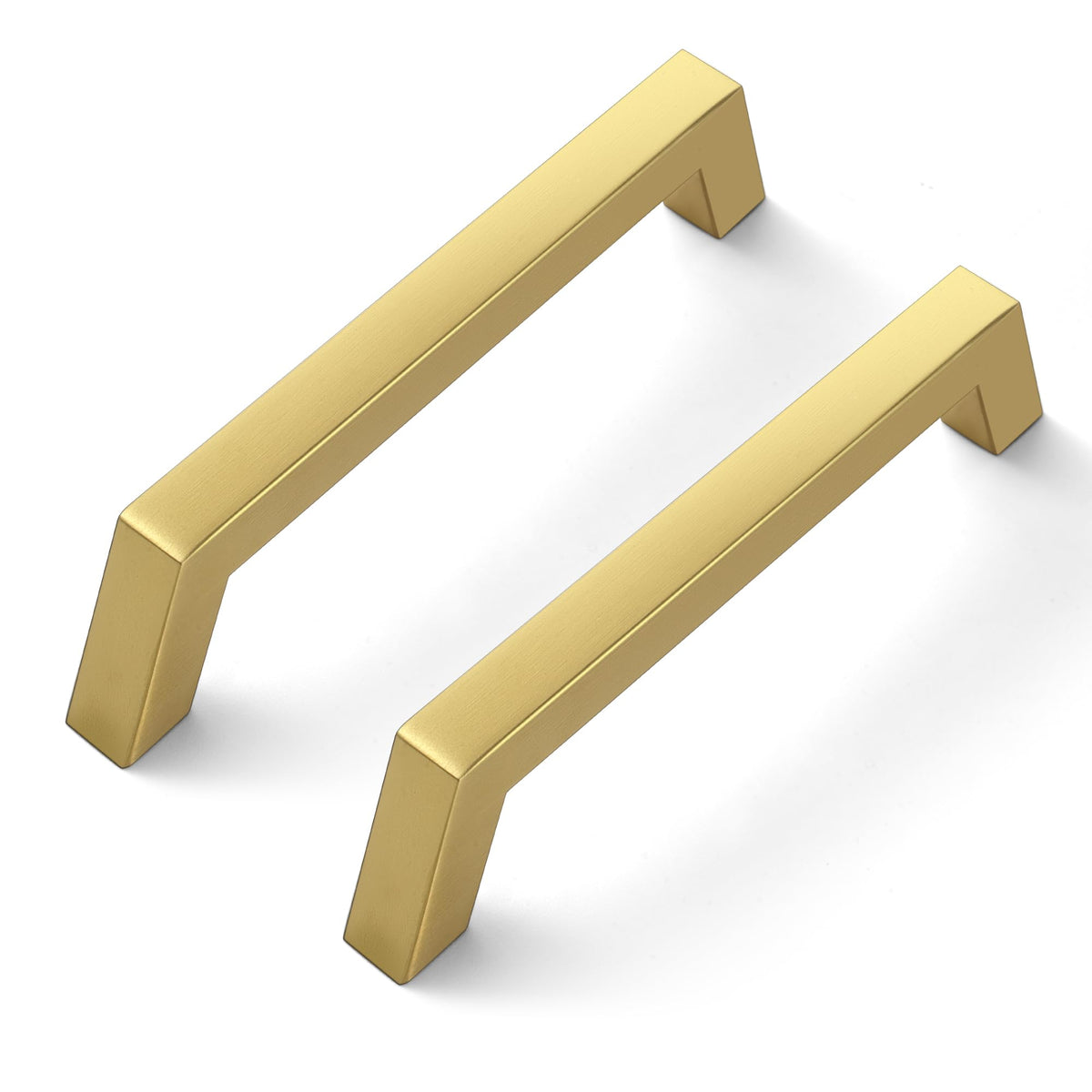 30 Pack 5 Inch Brushed Brass Cabinet Handles Gold Cabinet Pulls, Stainless Steel Kitchen Drawer Pulls Square Pulls