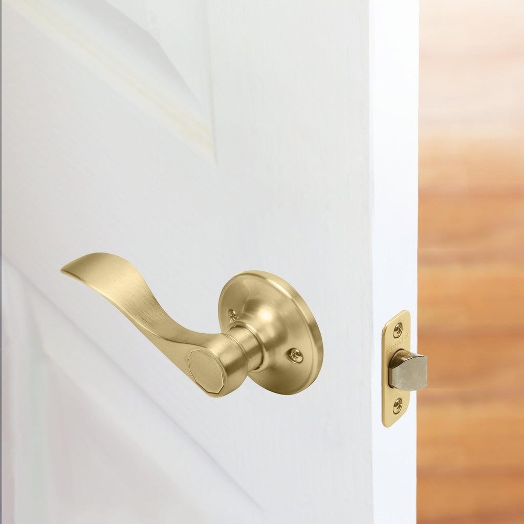 Springdale Passage Door Lever, Satin Brass