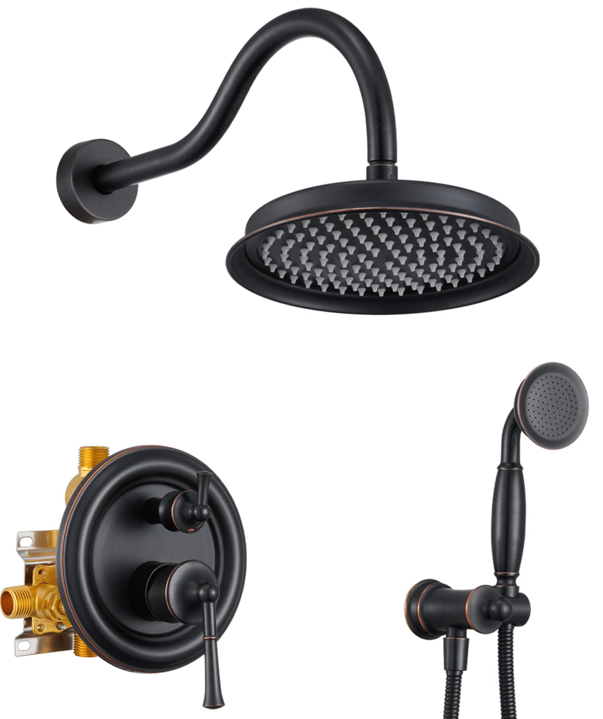 Shower System, 9 Inch Shower Faucet Set with Handheld, Bronze