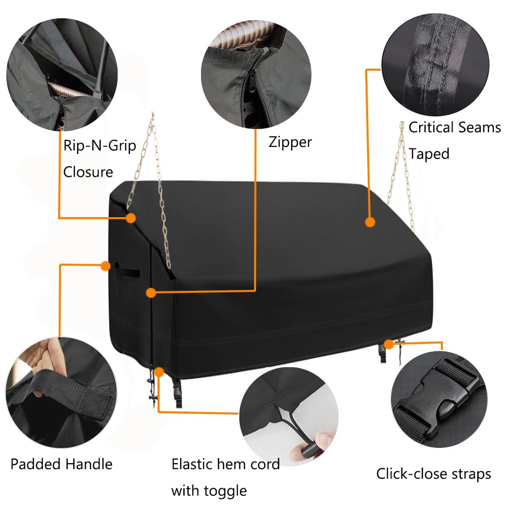 Swing Cover 56 Inch Waterproof 600D Oxford Hanging Outdoor Swing Cover All Weather Protected Swing Covers for Outdoor
