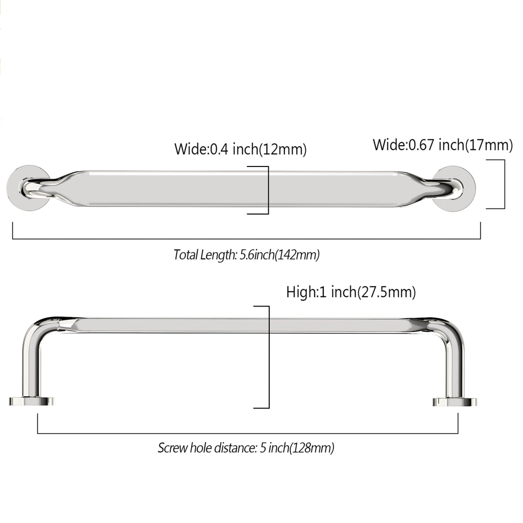 10 Pack 5 inch Polished Nickel Kitchen Cabinet Handles
