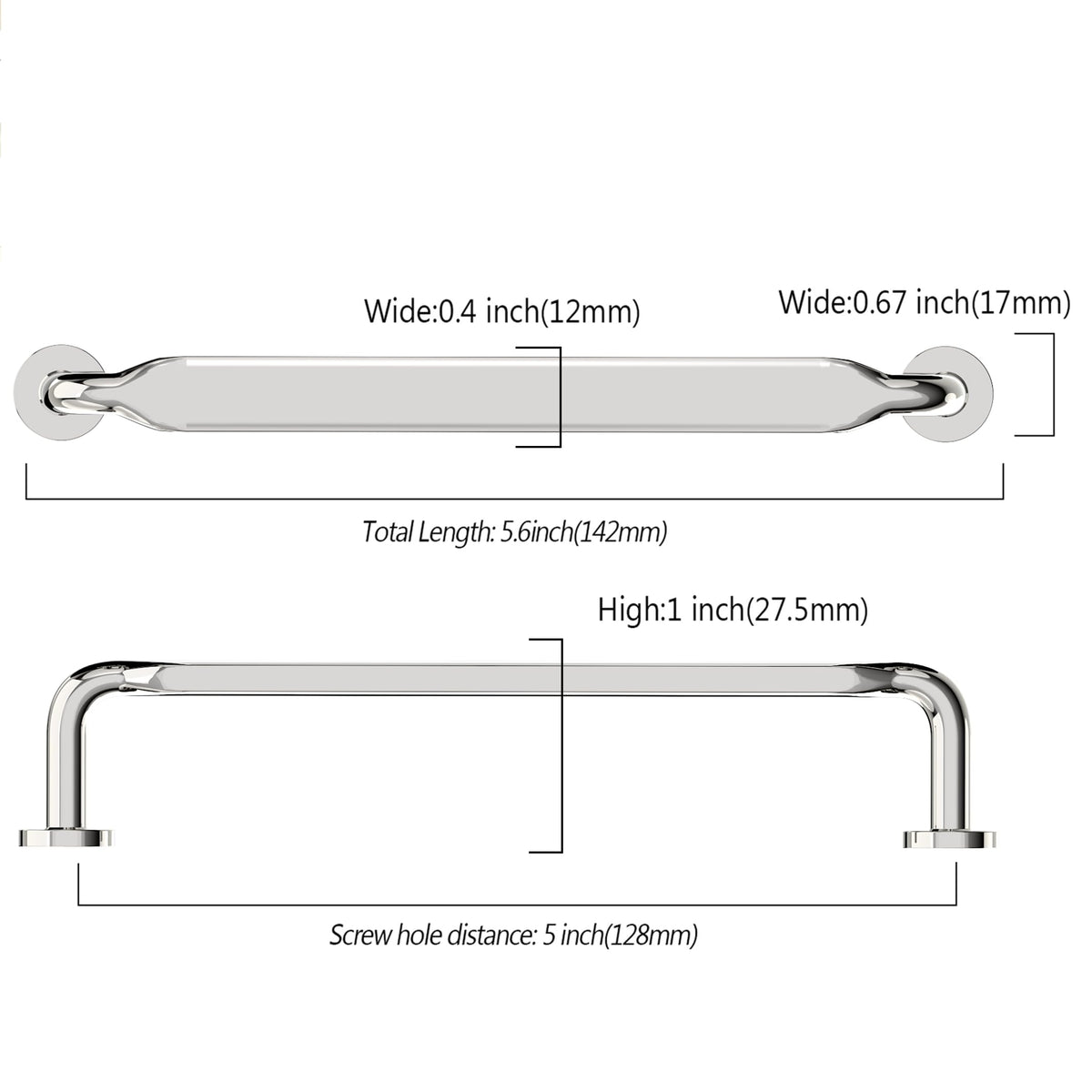 10 Pack 5 inch Polished Nickel Kitchen Cabinet Handles