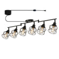 Dimmable Plug in Ceiling Light,Plug in Track Lighting,6 Light Black Industrial Farmhouse Ceiling Light with 16.5'