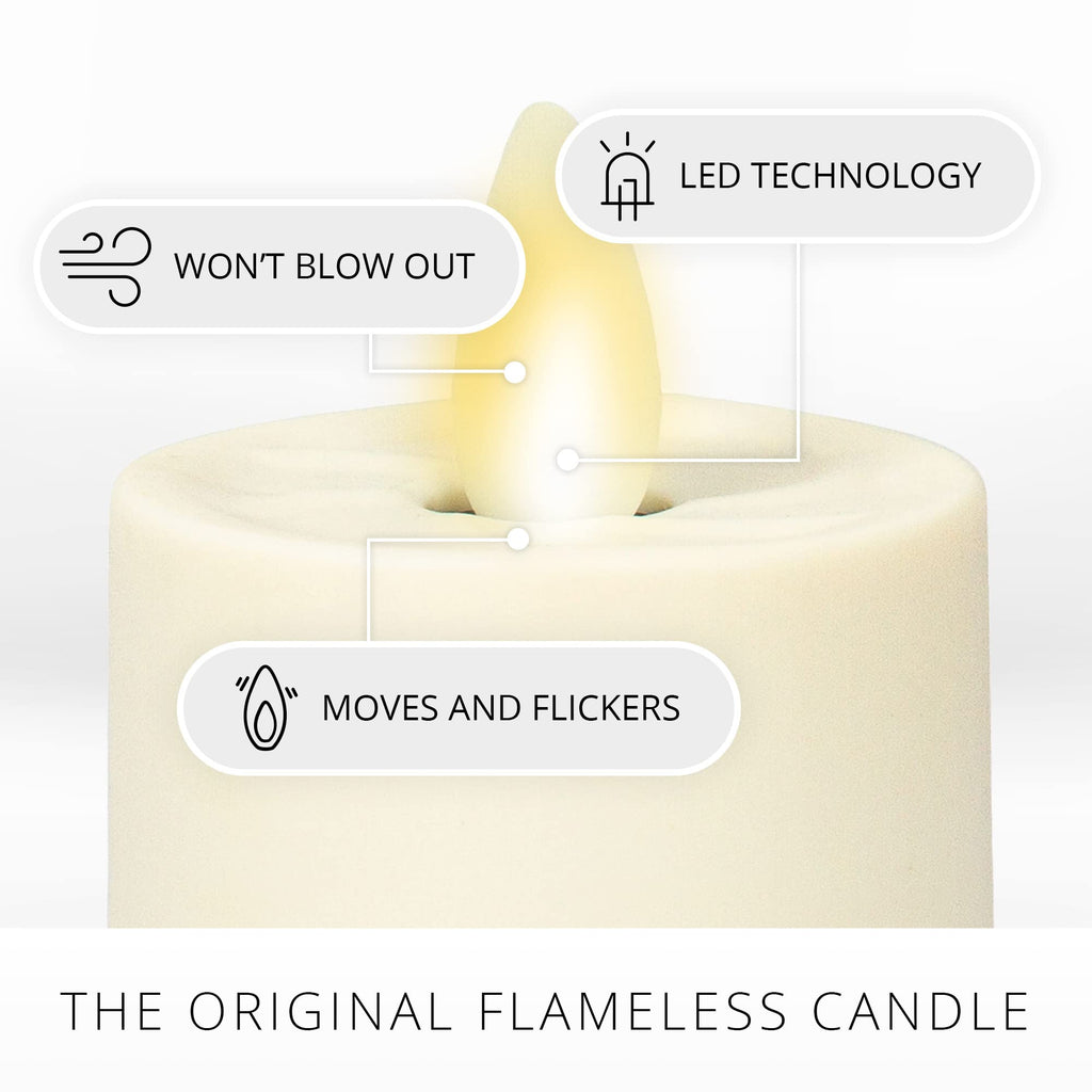 Flickering Flameless Pearl Ivory Tealights - Warm LED Light Flame Votives - Battery Operated Decor Table