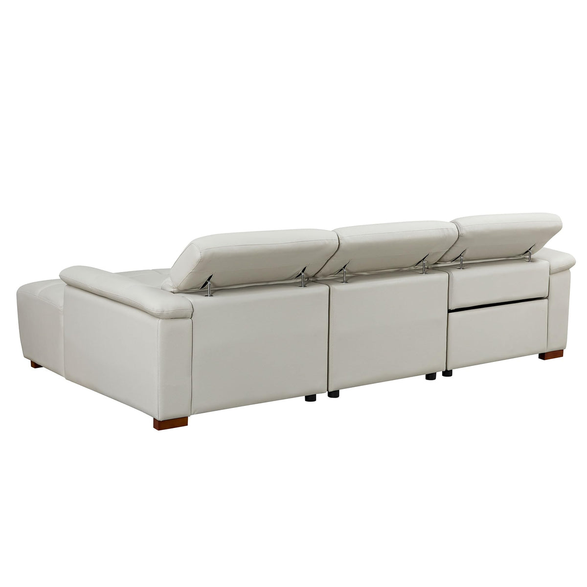 L-Shaped 3 Seat Sectional Sofa with Power Reclining & Adjustable Headrest, 113" Oversized Right Facing Corner
