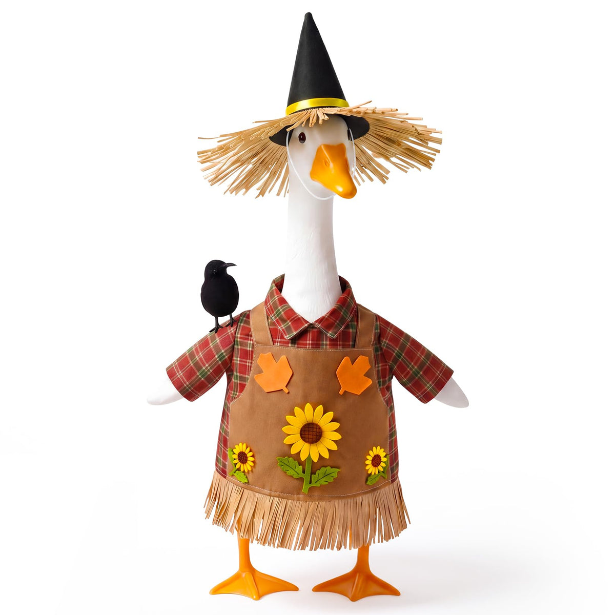 Scarecrow Porch Goose Outfit for 23 Inch Statue Goose, Fall Yard Decor