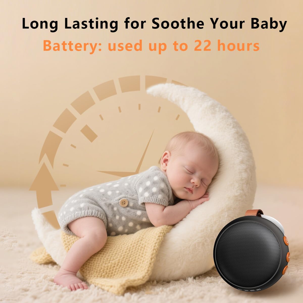 Portable White Noise Machine Sound Machine Small with 32 Volume Levels 30 Sleep Soother Rechargeable Travel Sound