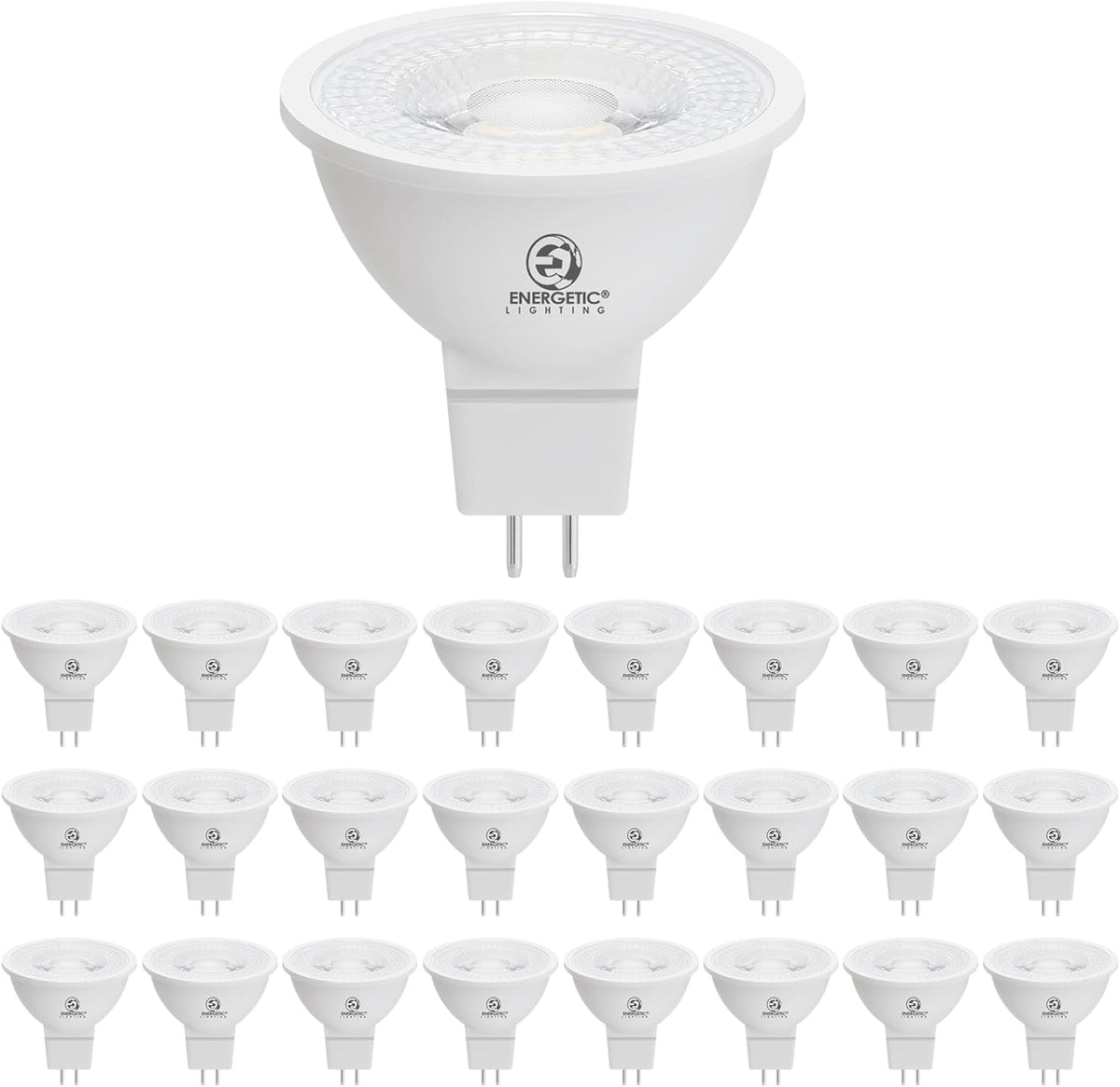 Energetic Dimmable MR16 5W 12V LED Light Bulb, 50W Halogen Equivalent, CRI 80+, GU5.3 Bi-Pin Base, 40 Degree Beam
