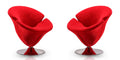 Inspired Saarinen Style Tulip Swivel Accent Chair Set of 2 with 360° Turn, Modern Flower Design, Soft Velvet Upholstery, Polished