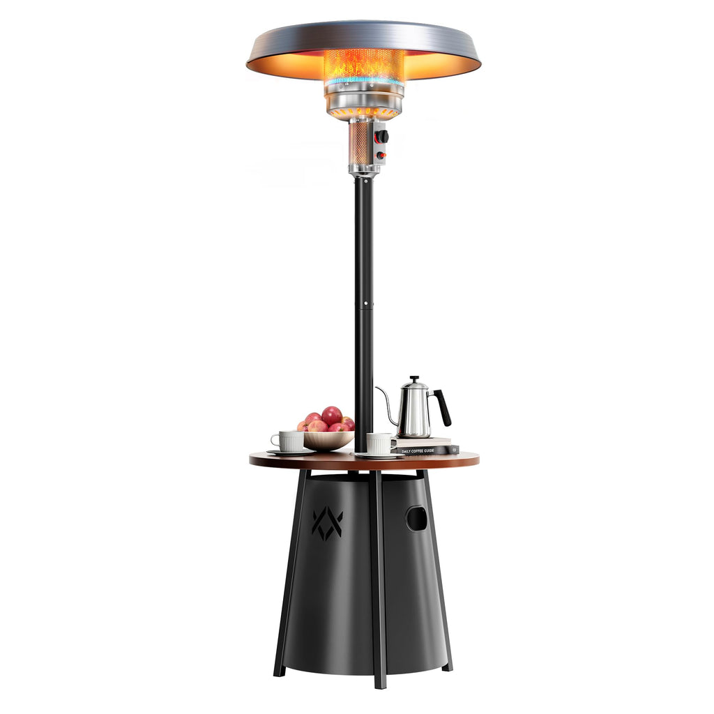 Patio heater, Propane Outdoor Heater with Round Table, Premium 304 Stainless Steel Burner, Triple Protection System,2