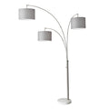 Inspired Arco Style 4250-22 Bowery 3-Arm Arc Lamp, 74 in, 3 x 100W Incandescent/26W CFL, Brushed Steel Finish, 1 Floor Lamp, Grey