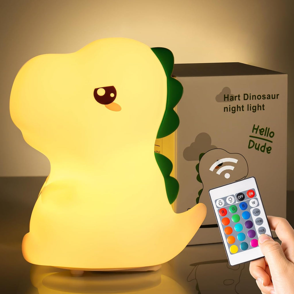 Dinosaur Toys for Kids 3-5, Remote 16 Colors Silicone Night Light for Kids