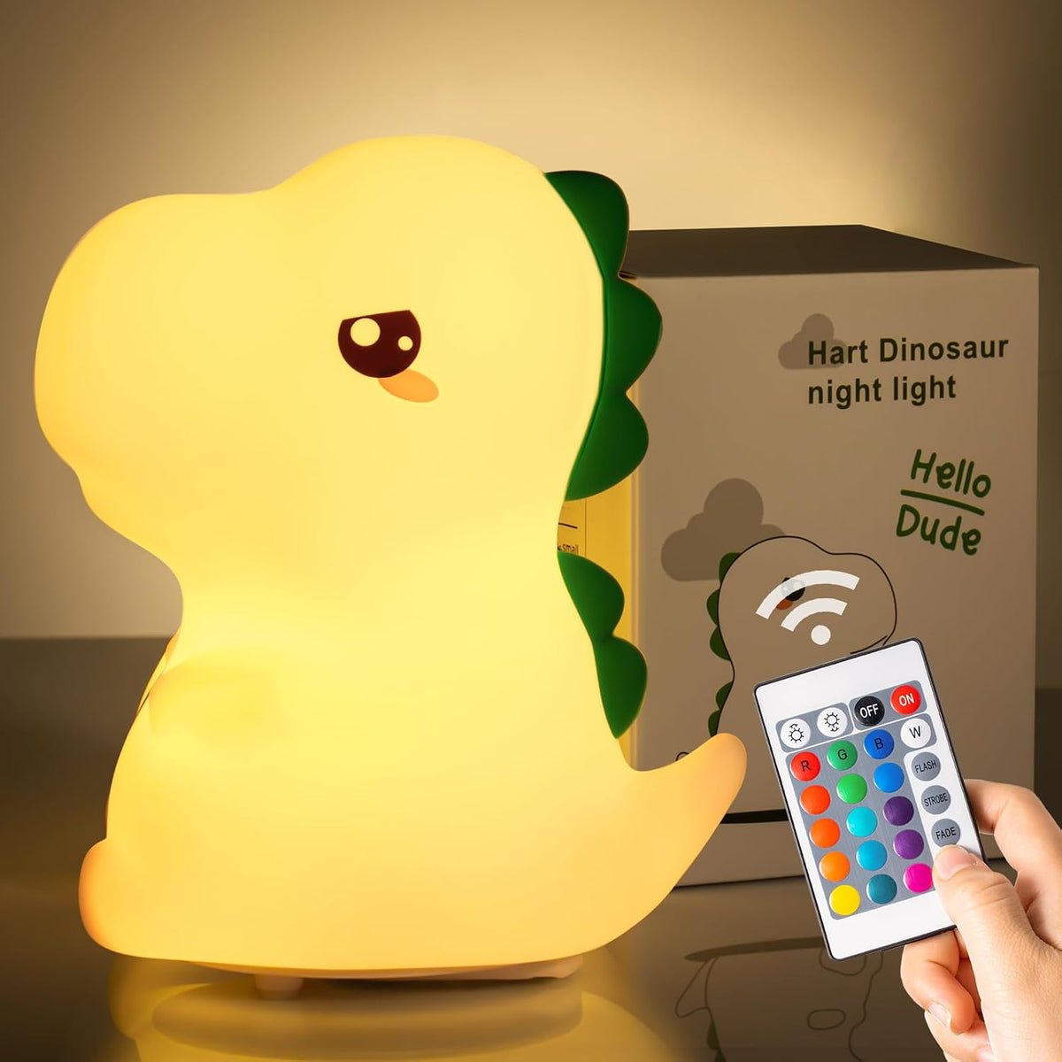 Dinosaur Toys for Kids 3-5, Remote 16 Colors Silicone Night Light for Kids