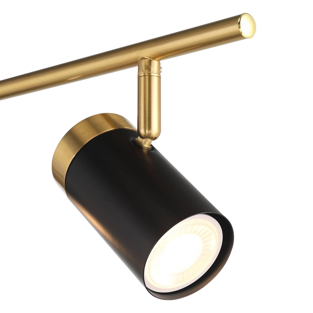 Simms 4-Light Fixture Black/Gold LED 32 1/4" Wide Track Light Fixture
