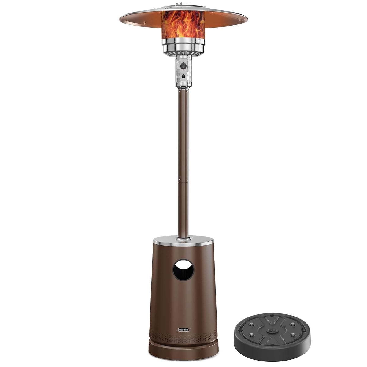 50, 000 BTU Patio Heater with Sand Box, Table Design, Double-Layer Stainless Steel Burner, Wheels, Triple Protection