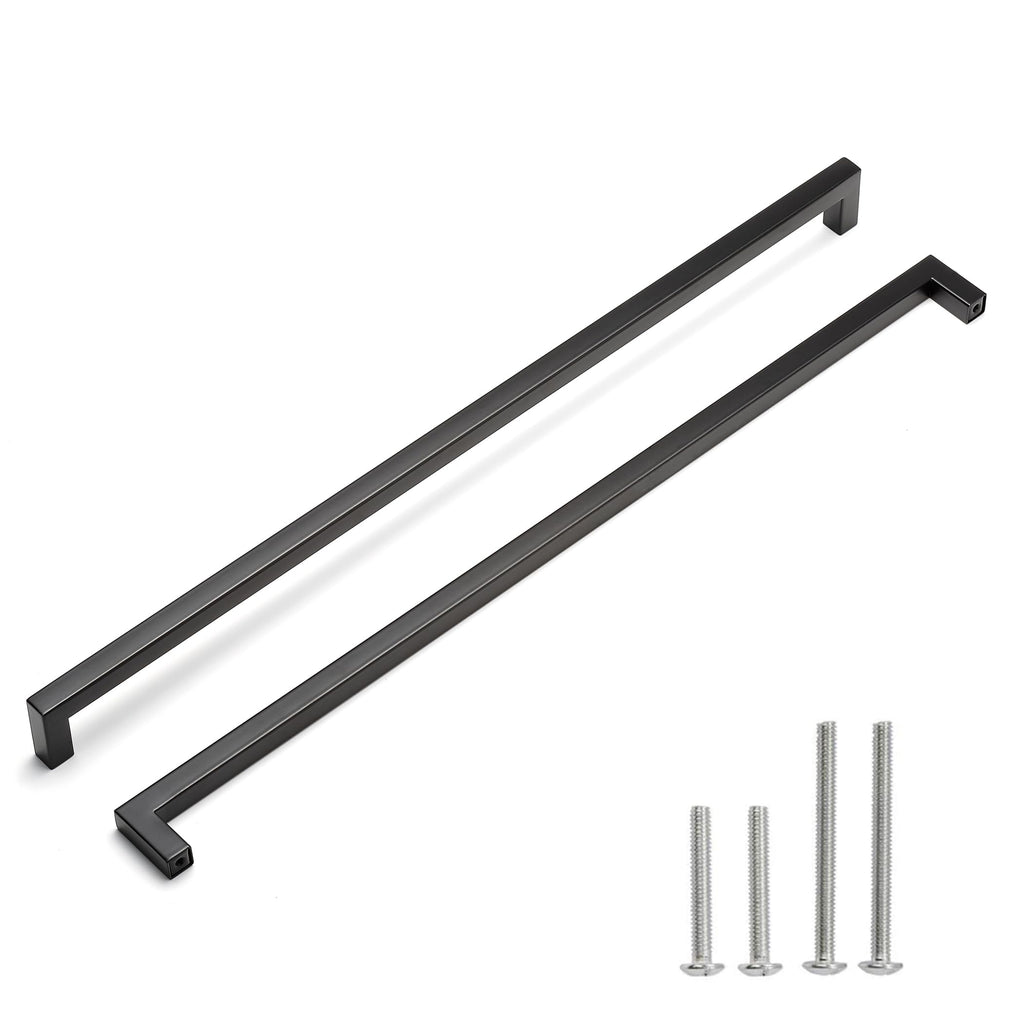 10 Pack 18 Inch Matte Black Cabinet Pulls, Square Drawer Handles