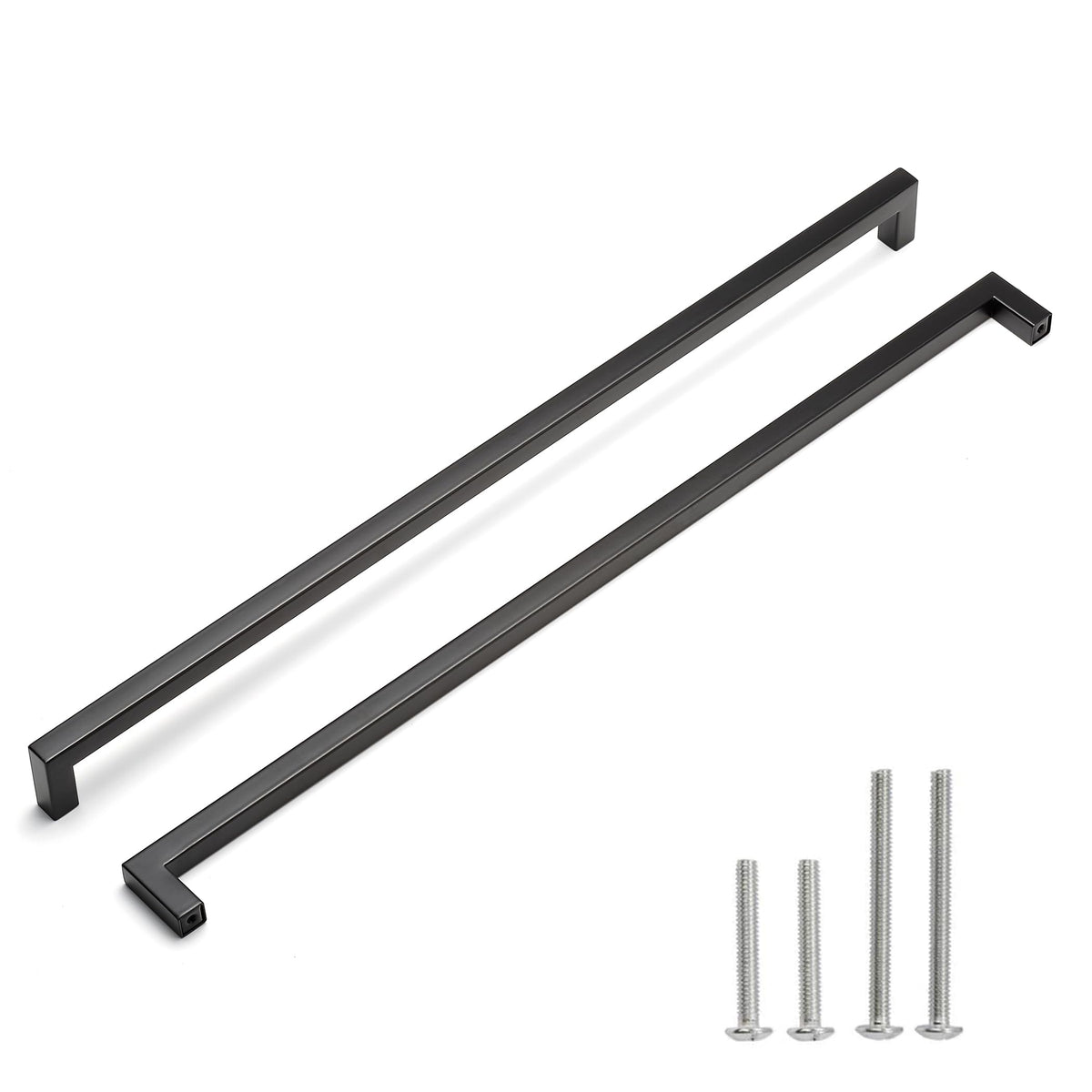 10 Pack 18 Inch Matte Black Cabinet Pulls, Square Drawer Handles