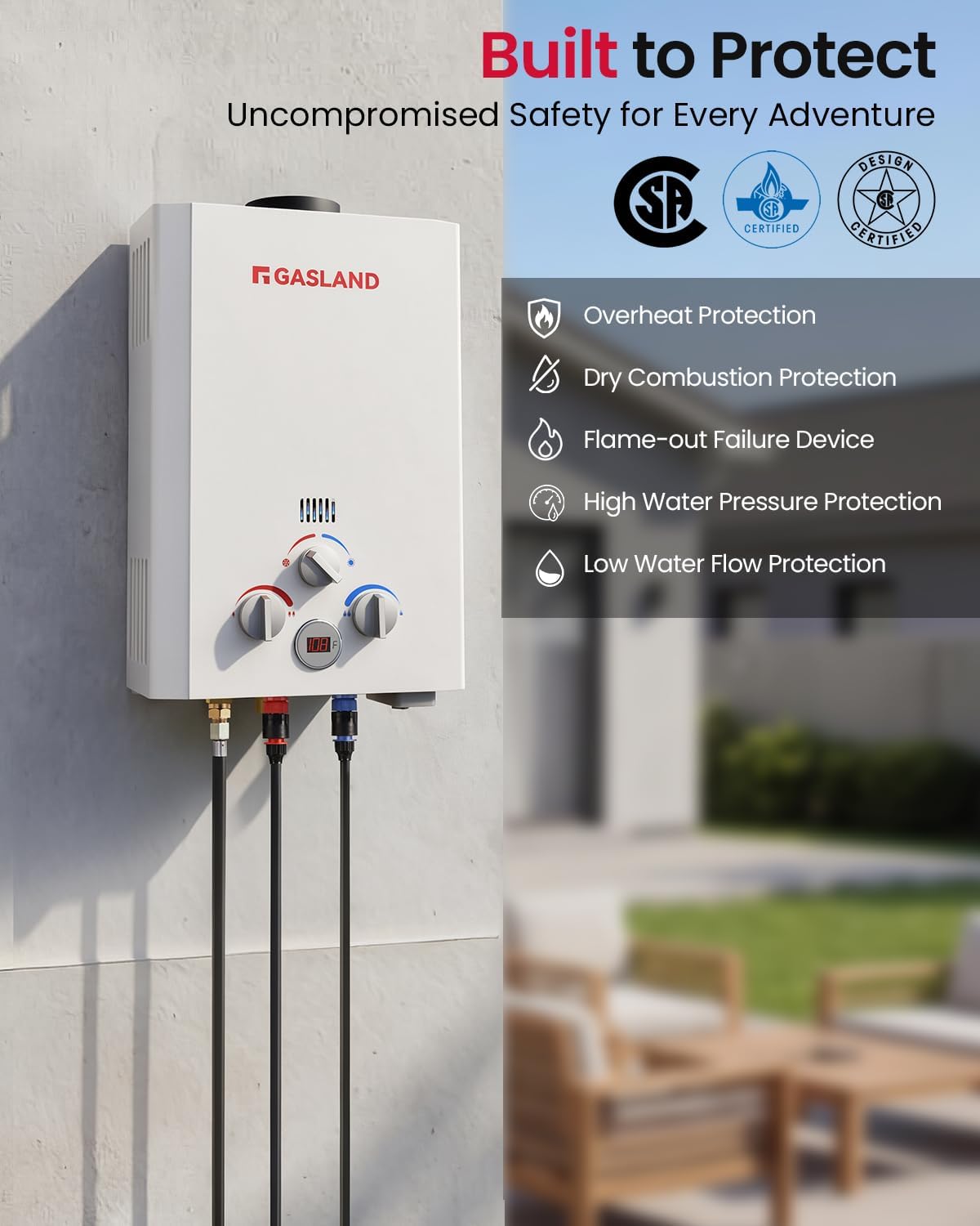 BE158 Tankless Water Heater Propane | CSA Certified | 1.58 GPM, 41