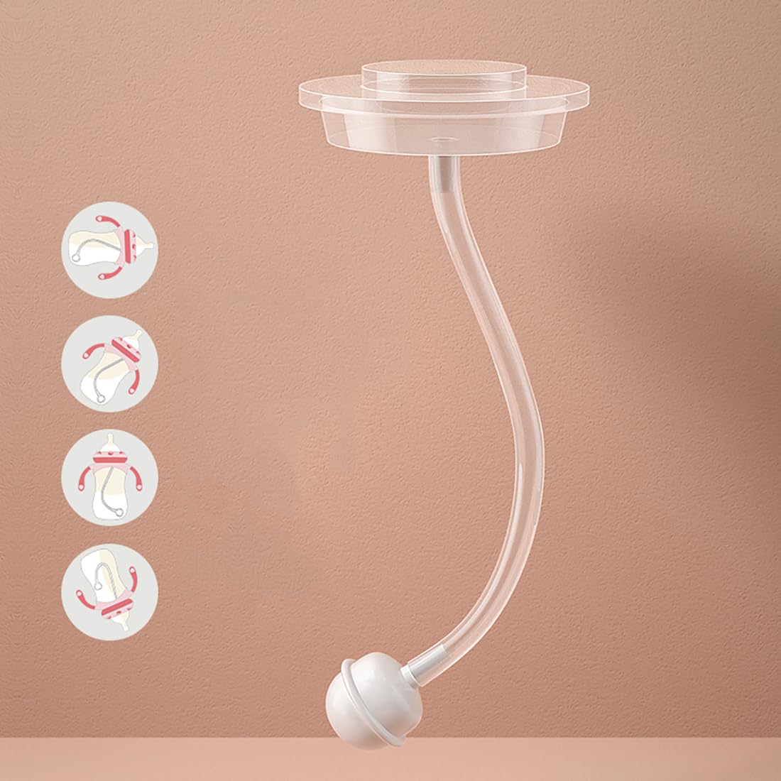 Toddler Milk Bottle 330ml/11oz, Anti-Colic Baby Bottle with Fast Variable Flow Nipple for 12 Months, Weigthed Straw
