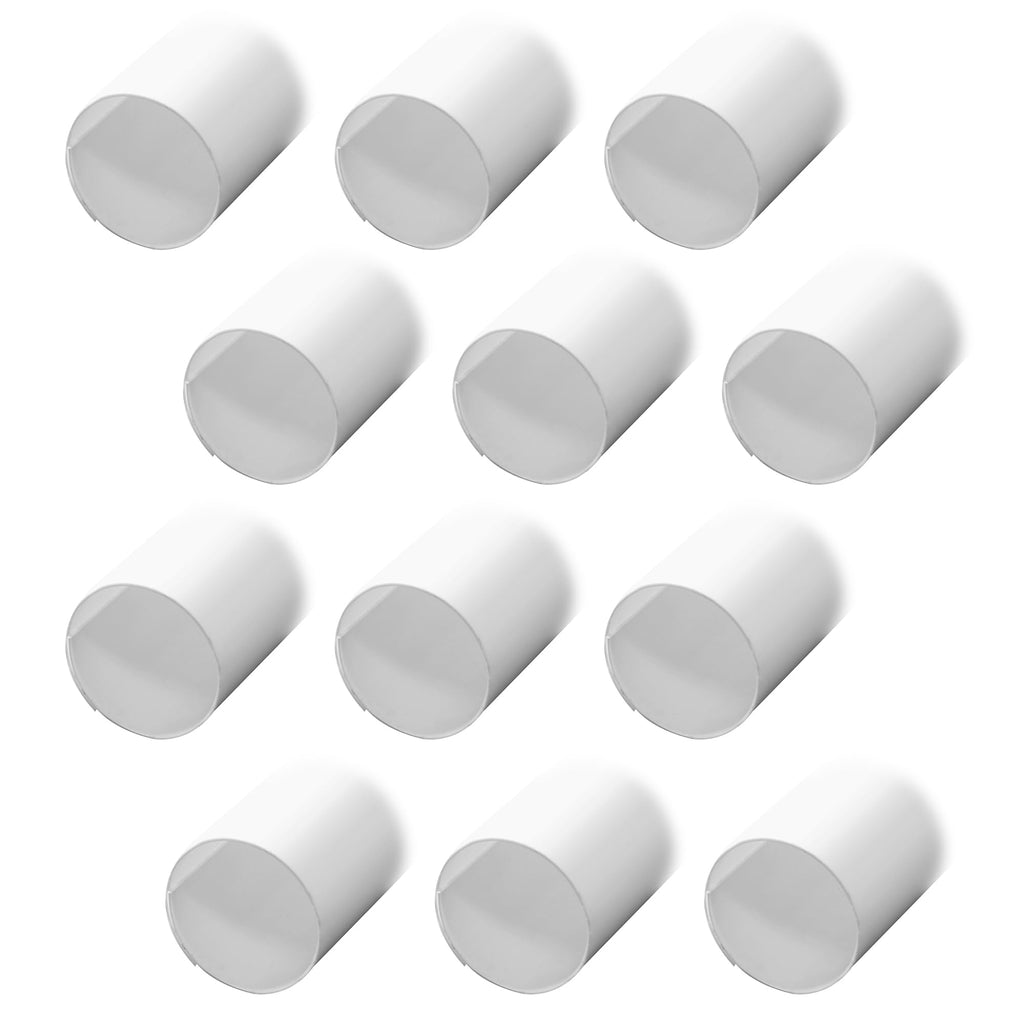 Closet Rod Covers, White, 72 in., Fits Most Rod Diameters, 12 Pack