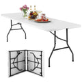 8FT Folding Table | White | Portable Plastic Table