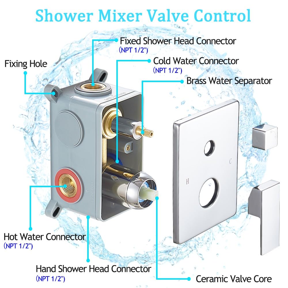Shower Faucet Set Polished Chrome 8inch shower system with handheld