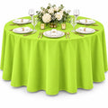 120-Inch Round Polyester Tablecloth, Made in USA, Wrinkle-Resistant & Flame Retardant Table Cover for Weddings