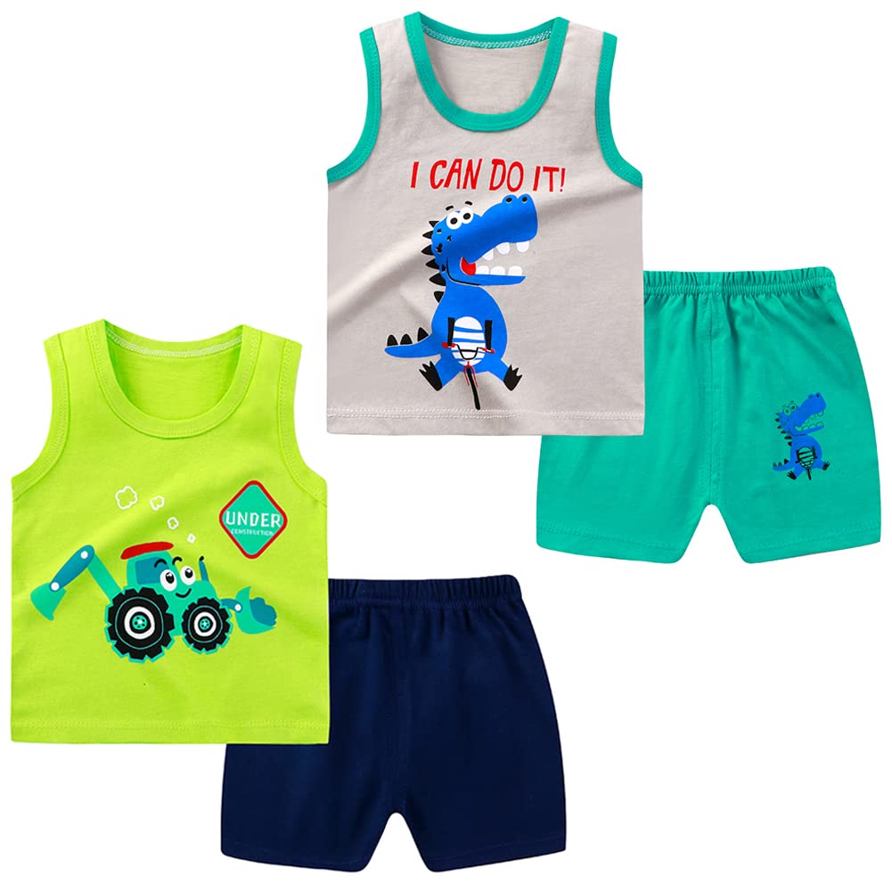 Toddler Boys Tank Tops and Shorts Set Summer Outfits