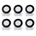 6 Pack 4 Inch Black LED Recessed Light with Junction Box