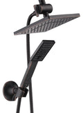Rain Shower Head with Handheld Spray, 8 Inch Rainfall Shower Head Combo with 60" Hose, Adjustable Dual Square