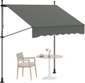 118'' Manual Retractable Awning , Angle & Height Adjustable Sunsetter Retractable Awning, Exterior Outdoor Sunshade