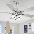 52-Inch Chandelier Ceiling Fan with Dimmable LED and Modern DC Motor