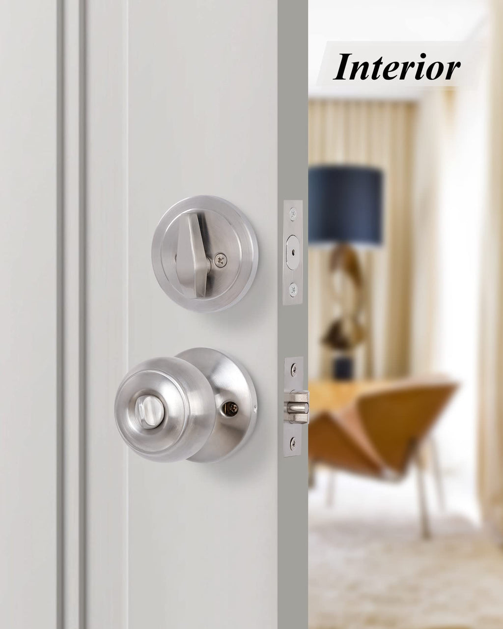 All Keyed Identical Deadbolt Door knob Single Cylinder Deadbolt Lock Combo Set, Classic Satin Nickel Exterior Knobs