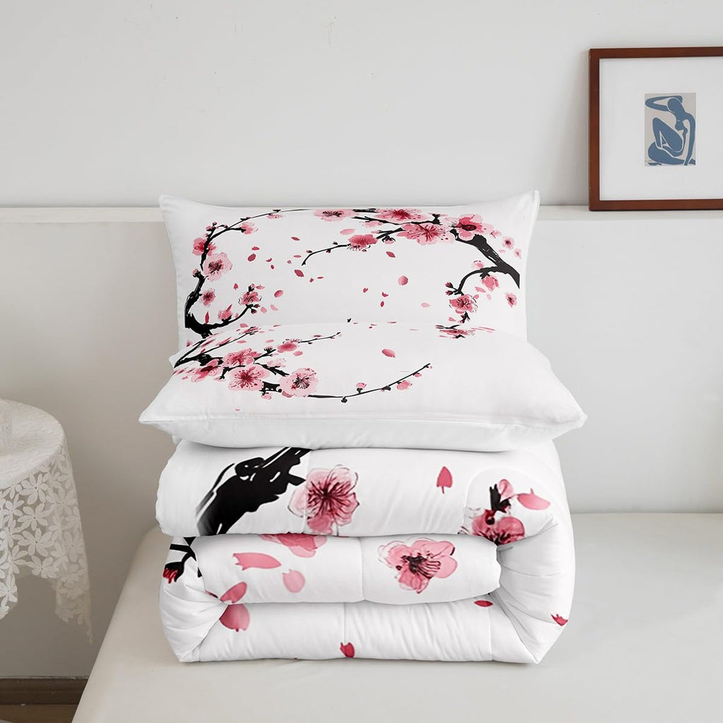 Cherry Blossoms Traditional Comforter Set Bedding