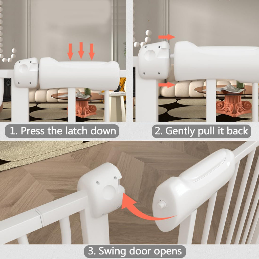 76.3-81.1 Inch Extra Wide Baby Gate for Doorway Pressure Mounted