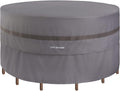 Waterproof Patio 4-6 Piece Chairs and Round Table Cover 76'' Dia All Weather Proof 600D Oxford Gray Outdoor Furniture