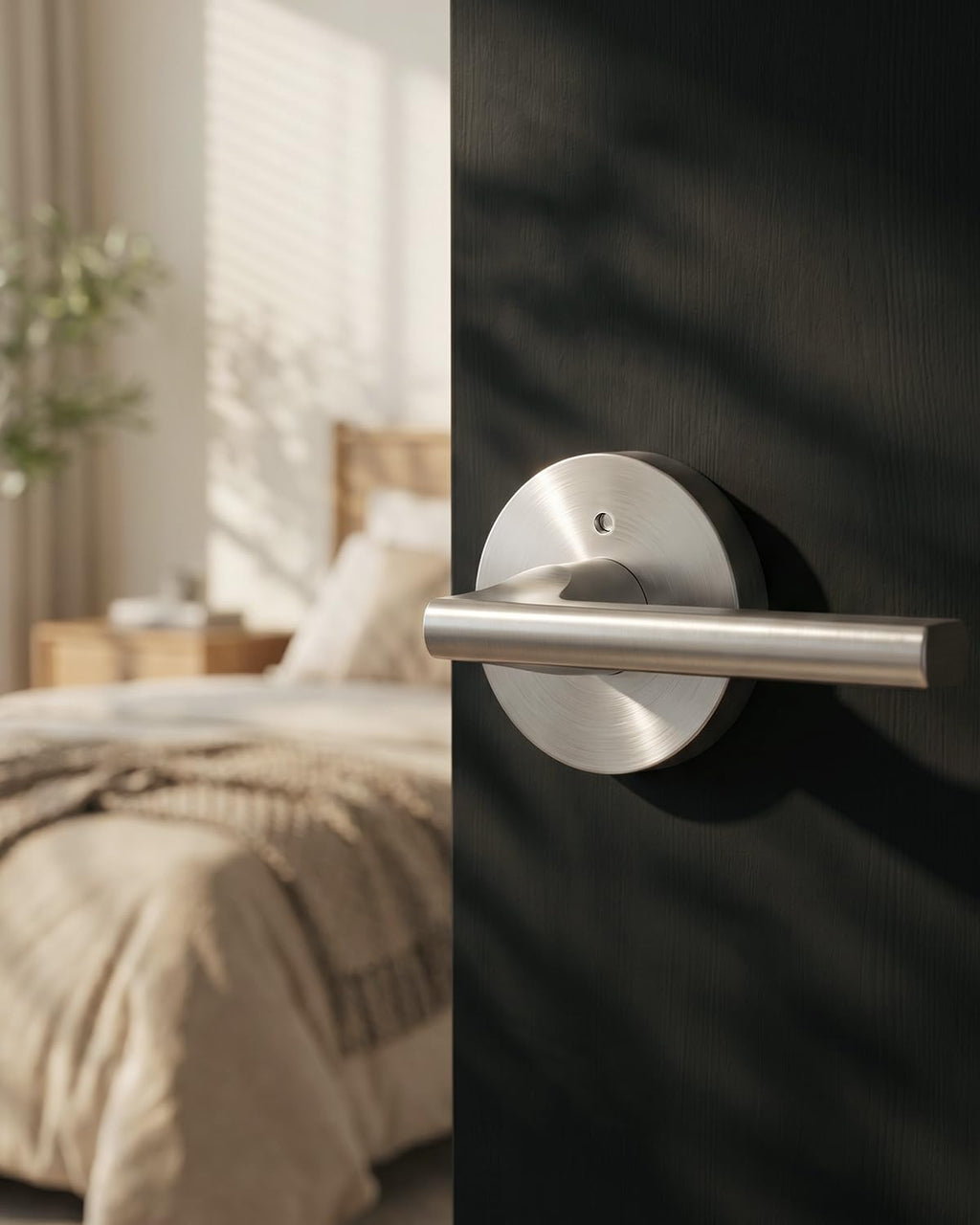 Brushed Nickel Door Handles Interior Privacy Door Handle 4 Pack