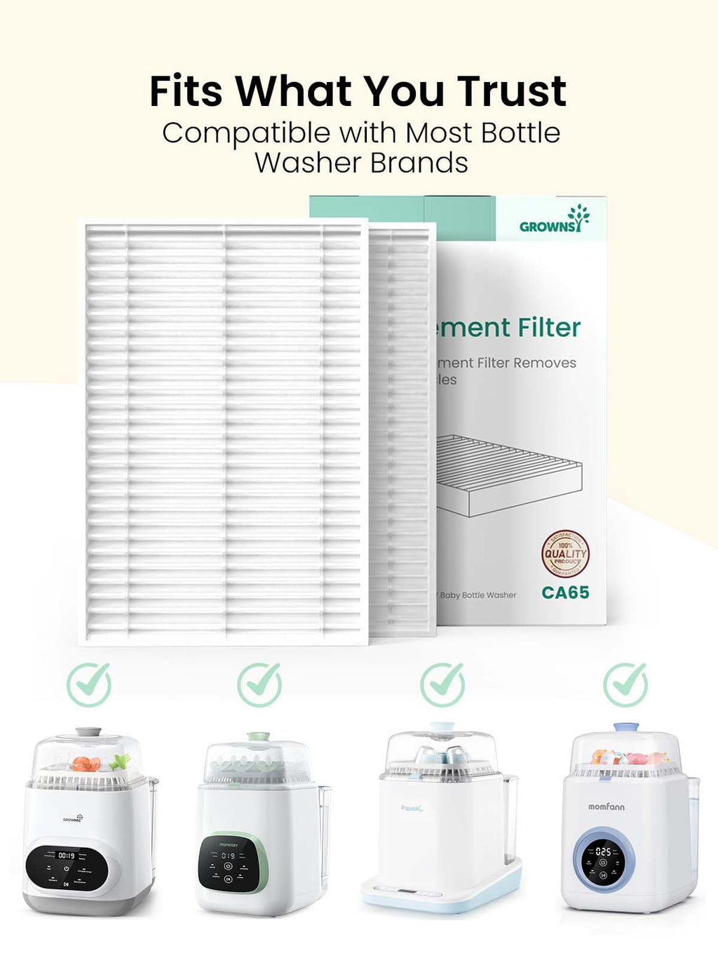 2PCS HEPA Filters, Replacement Accessories for Baby Bottle Washers
