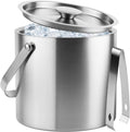 4L Double-Wall Stainless Steel Ice Bucket with Lid & Tongs
