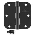 Door Hinges 3 1/2 Inch Matte Black 3.5 Inch Interior Hinges 5/8" Radius Round Door Hinge 3 1/2 Inch Iron Hinge 3
